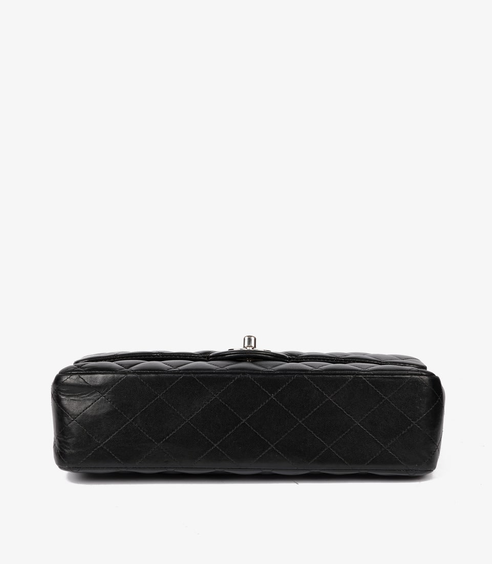 Chanel Black Quilted Lambskin Leather Medium Classic Double Flap Bag - 7