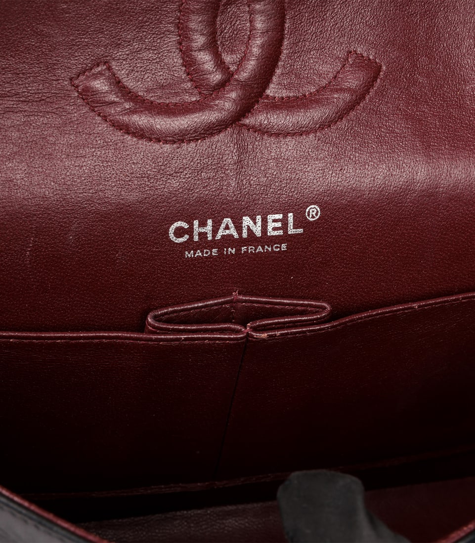 Chanel Black Quilted Lambskin Leather Medium Classic Double Flap Bag - 8