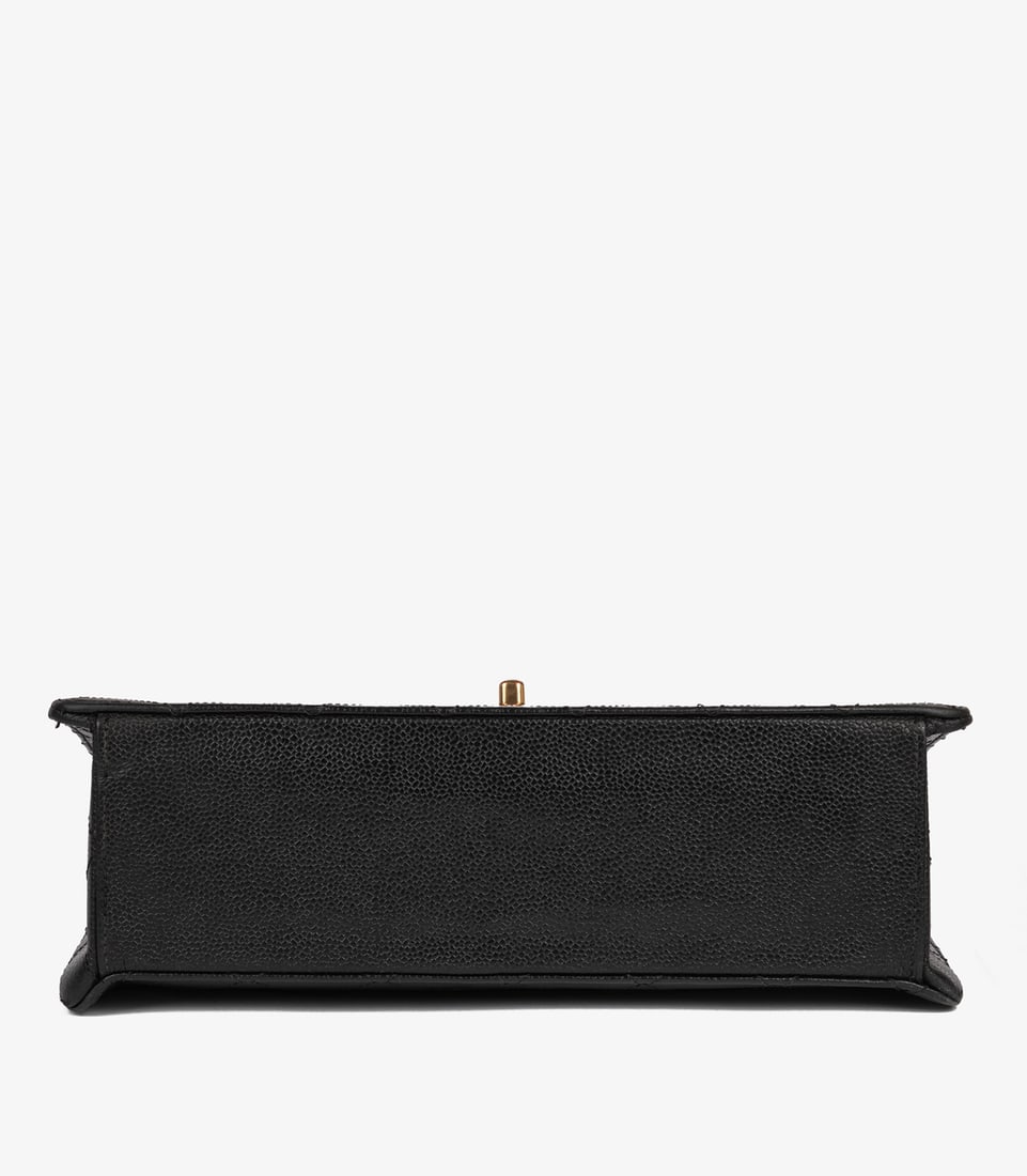 Chanel Black Quilted Caviar Leather Vintage Jumbo Classic Single Flap Bag - 7