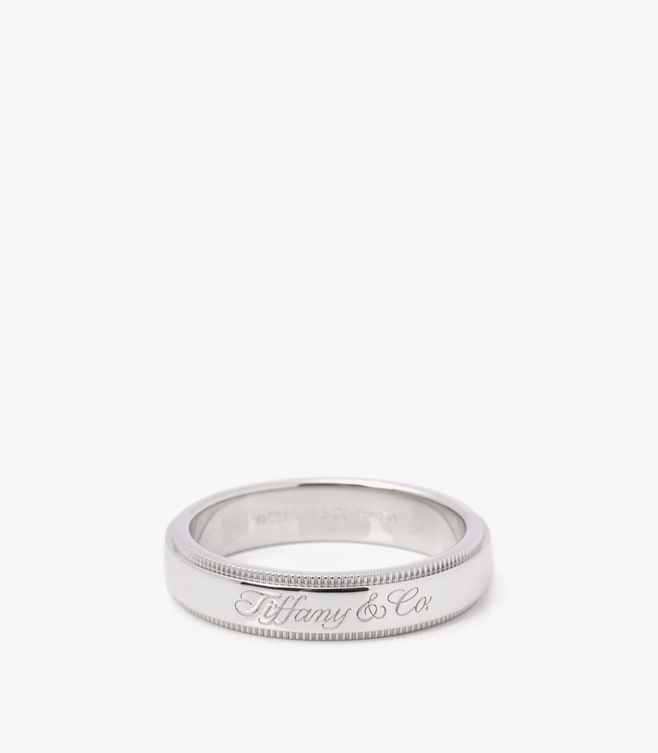 Tiffany & Co. Milgrain Platinum Band Ring - 3