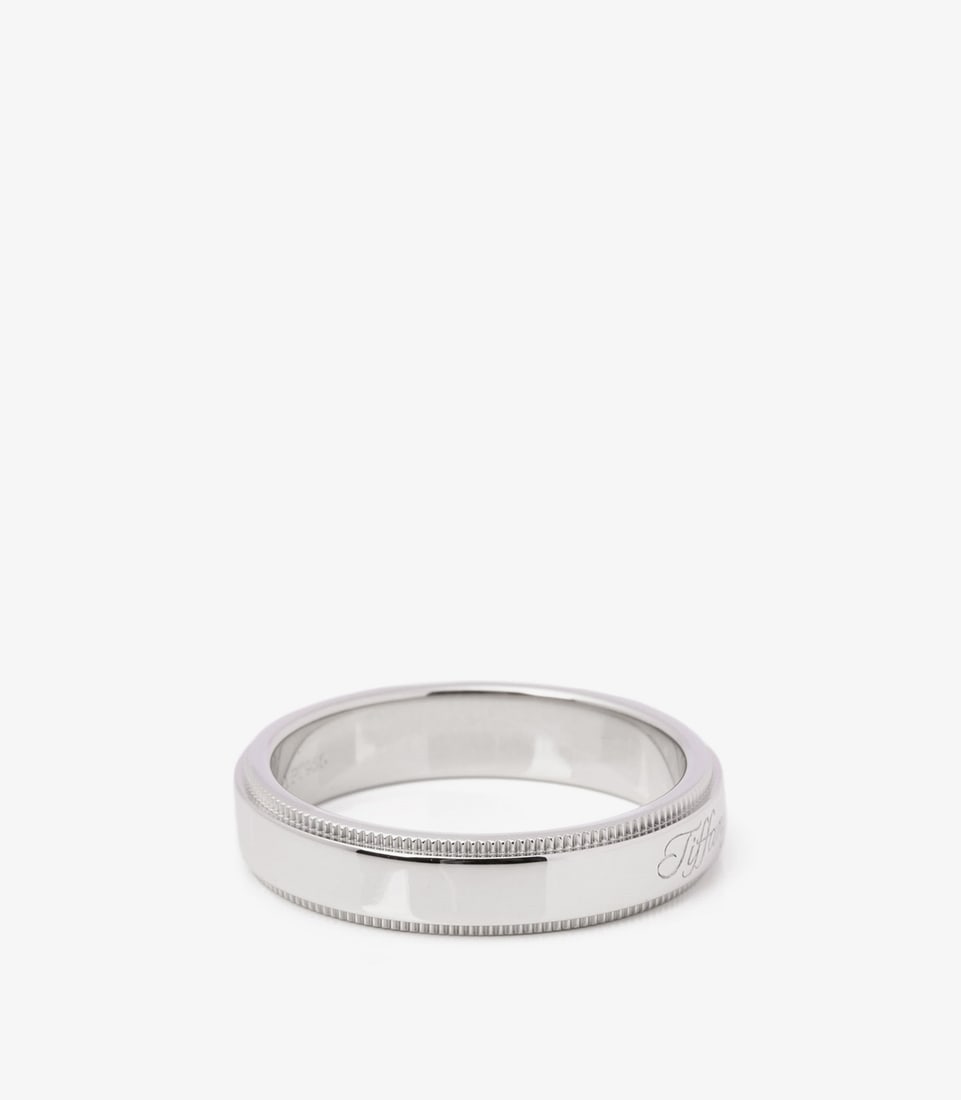 Tiffany & Co. Milgrain Platinum Band Ring - 4