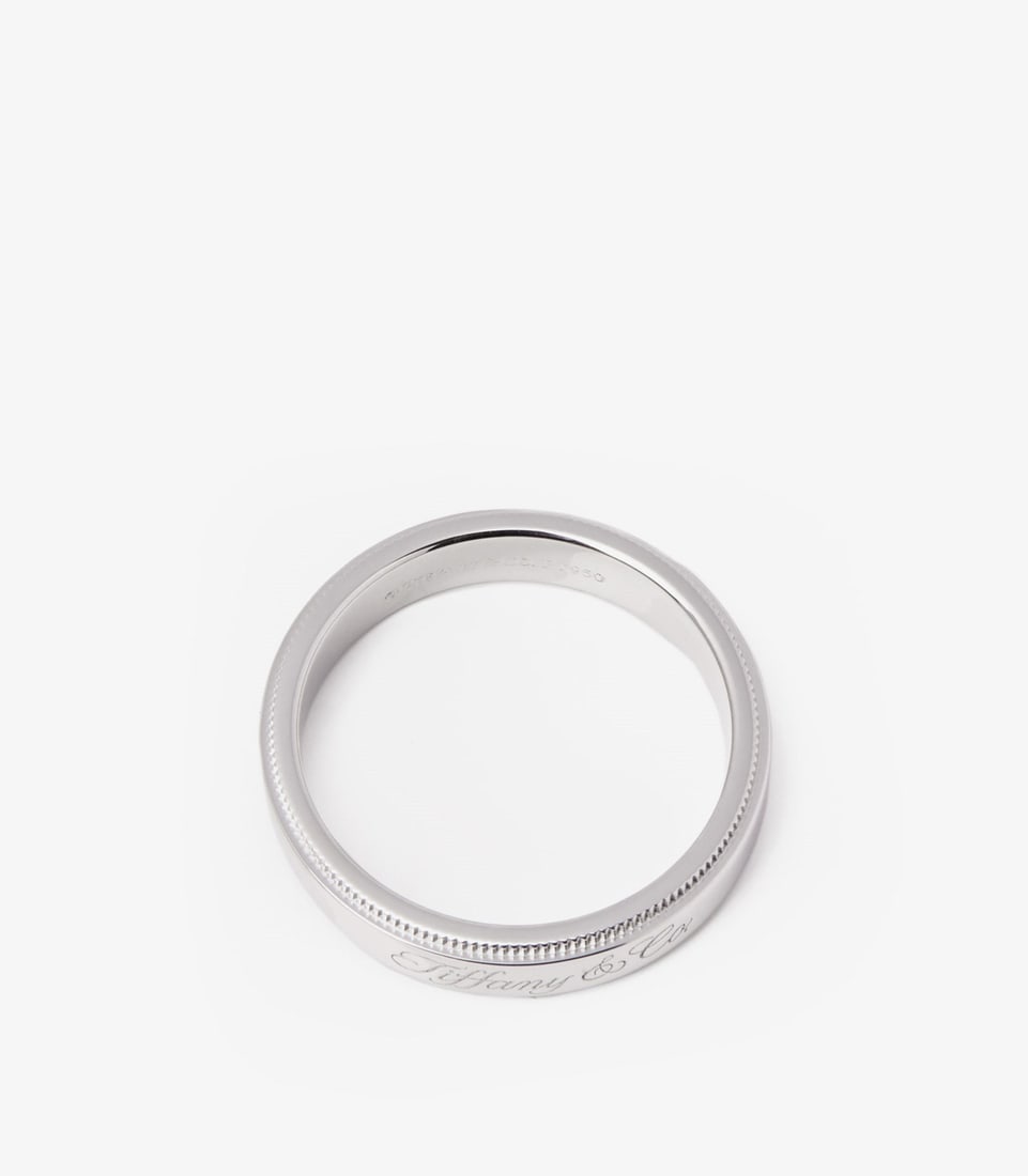 Tiffany & Co. Milgrain Platinum Band Ring - 7