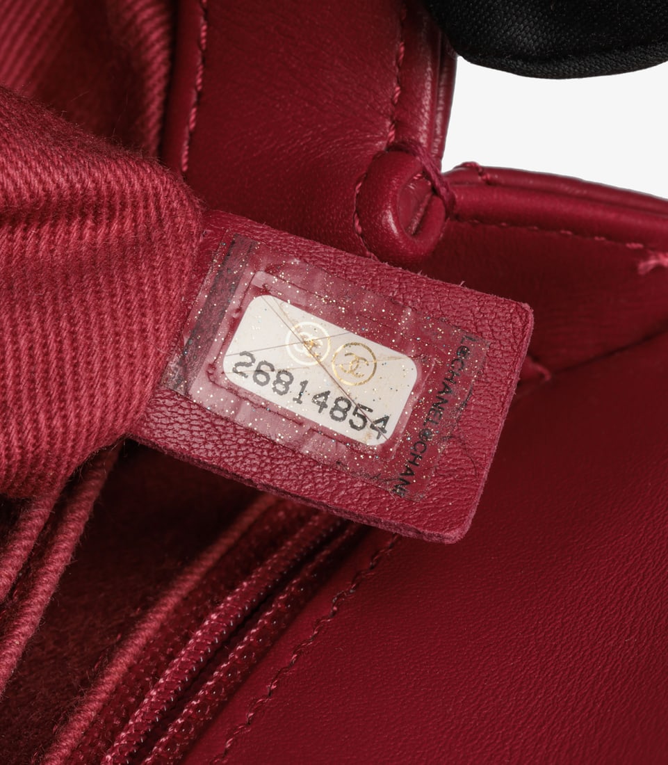 Chanel Red Chevron Aged Calfskin Leather Small Coco Top Handle - 10
