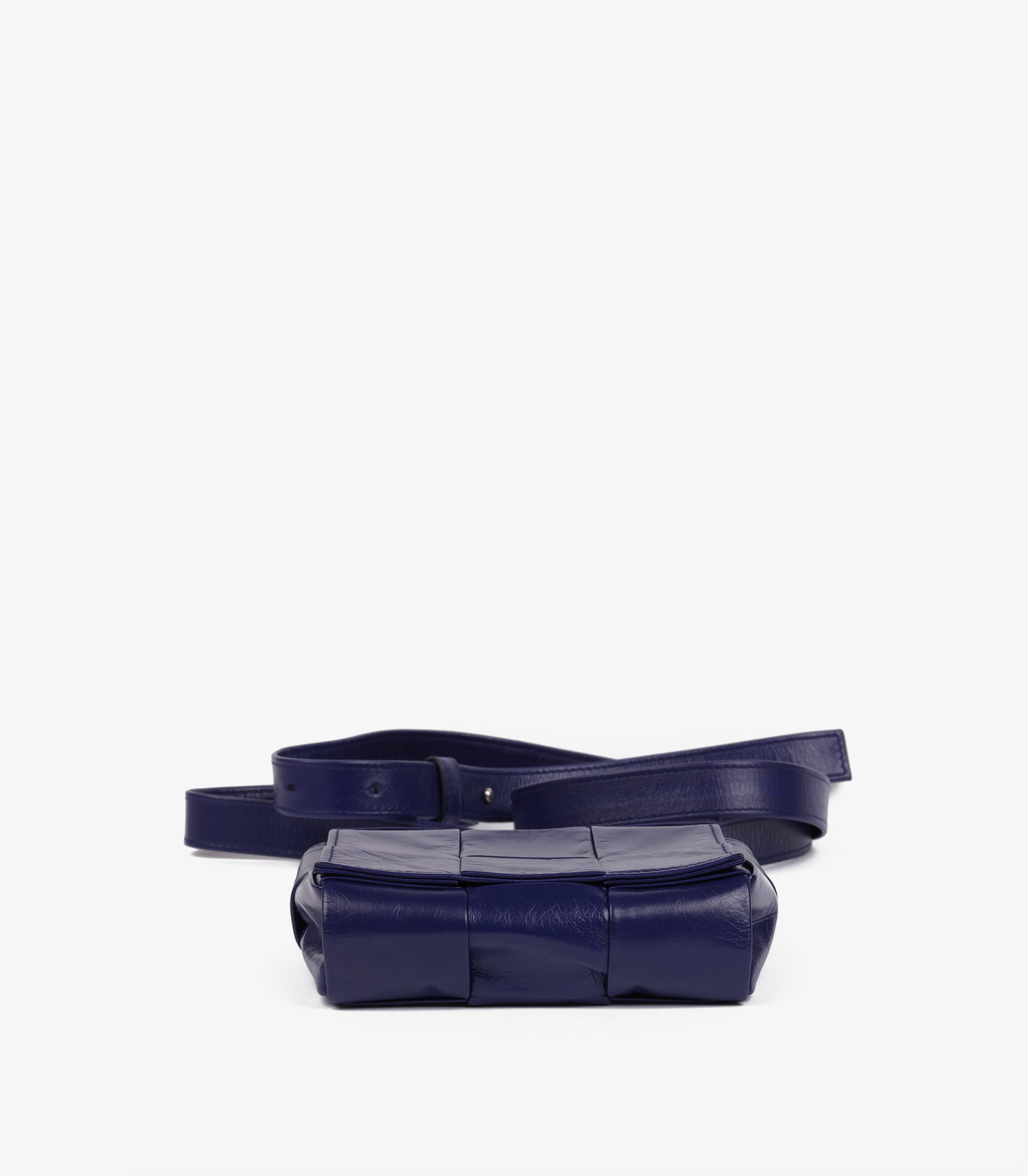 Bottega Veneta Purple Shiny Aged Maxi Intrecciato Woven Calfskin Leather Candy Cassette - 6