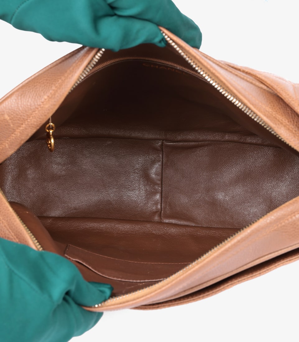 Chanel Brown Quilted Caviar Leather Vintage Timeless Camera Bag - 10