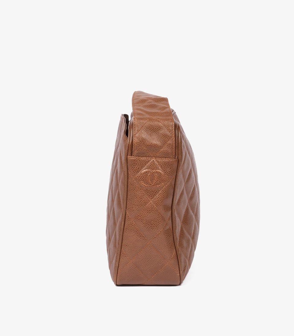 Chanel Brown Quilted Caviar Leather Vintage Timeless Camera Bag - 5