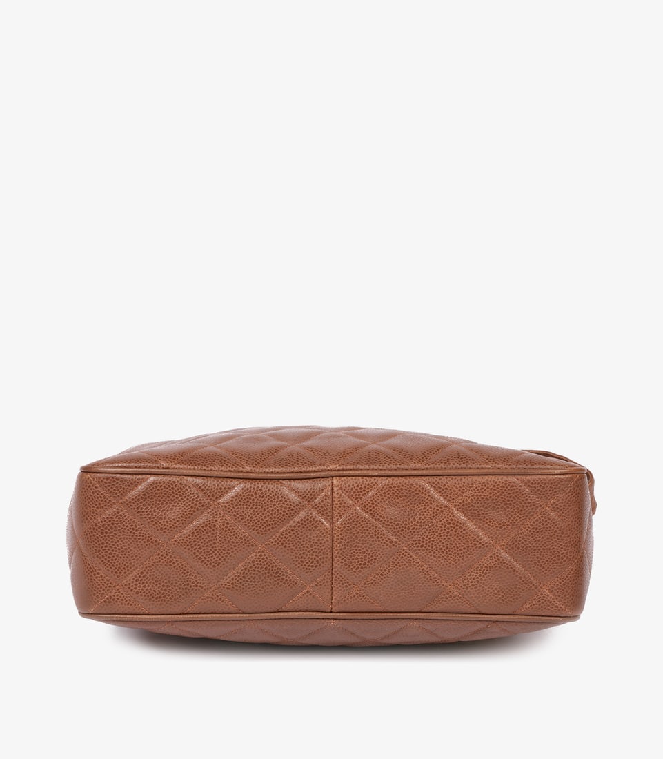 Chanel Brown Quilted Caviar Leather Vintage Timeless Camera Bag - 7