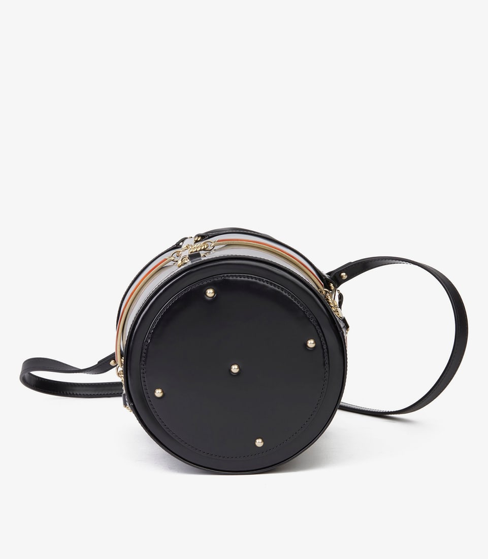 Gucci Black Vinyl, Lambskin & Rust Enamel Bucket Bag - 6