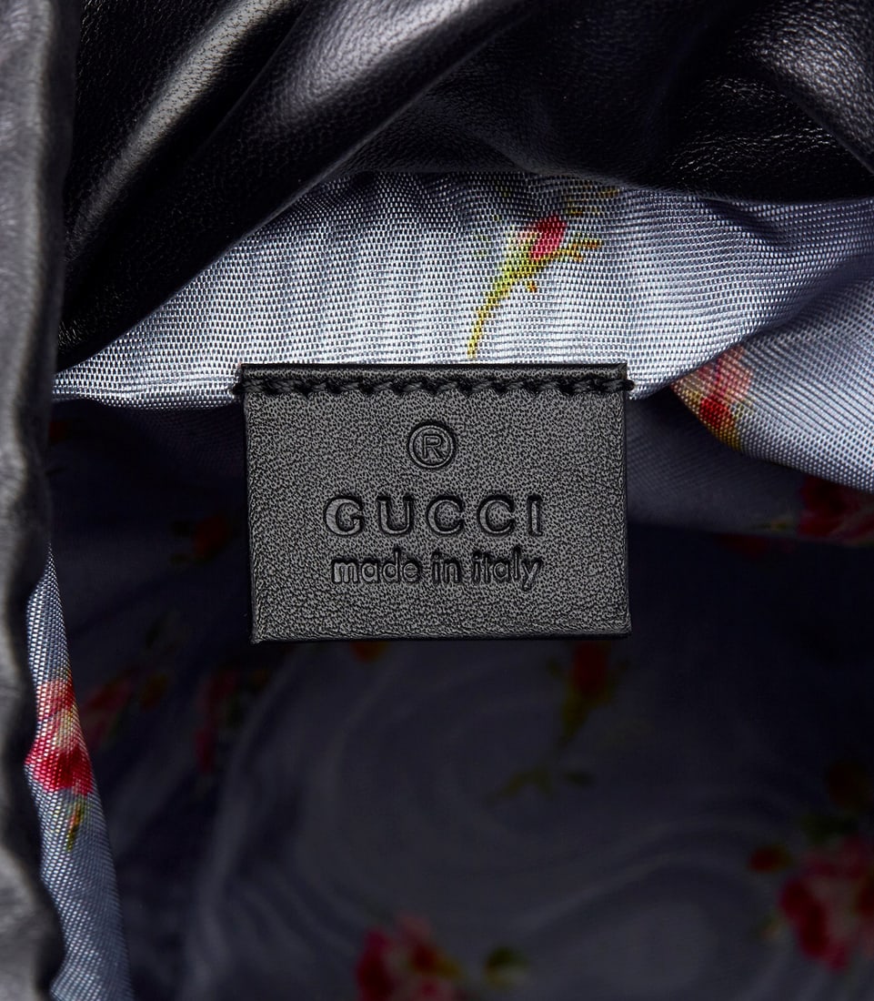 Gucci Black Vinyl, Lambskin & Rust Enamel Bucket Bag - 9