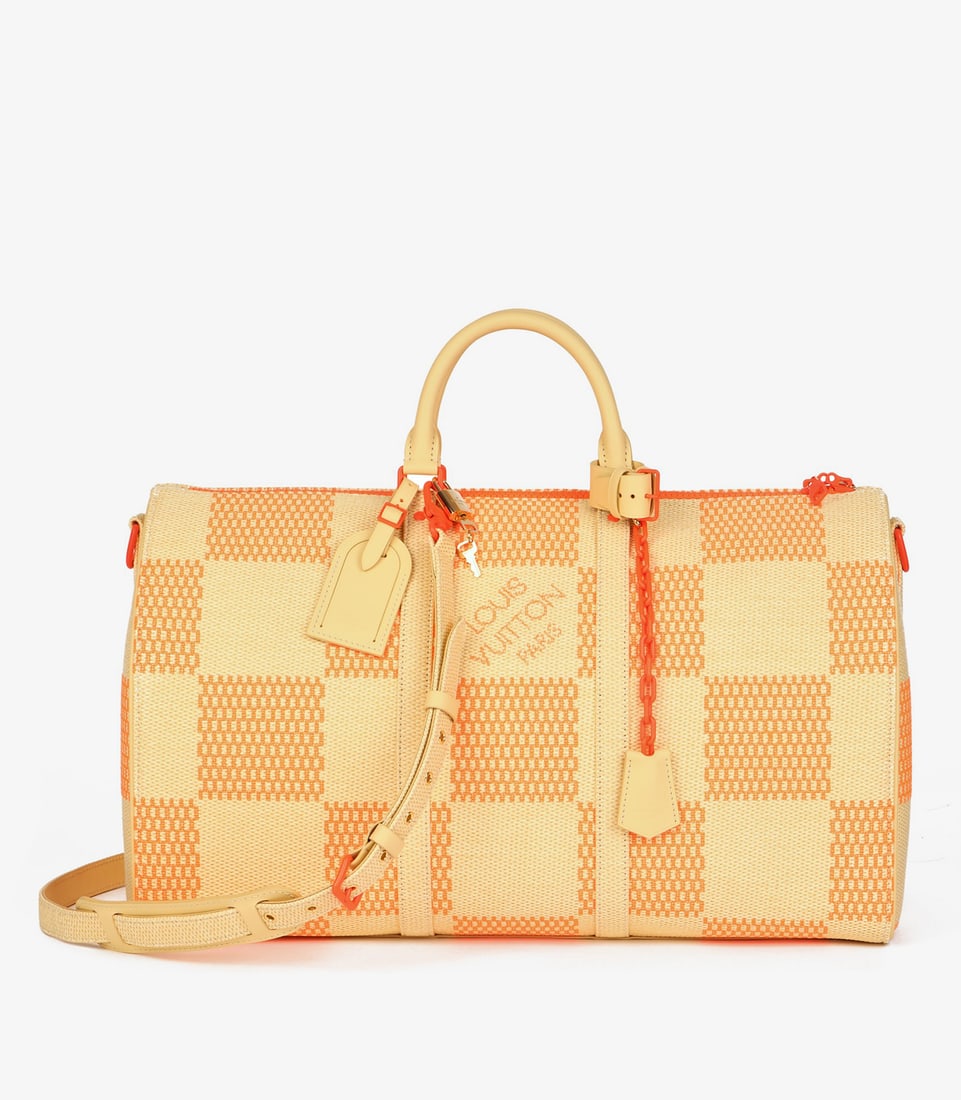 Louis Vuitton Natural & Orange Raffia, Beige Calfskin Leather Keepall 50 Bandoulière: Title: Louis Vuitton Natural & Orange Raffia, Beige Calfskin Leather Keepall 50 Bandoulière Description: Louis Vuitton Natural & Orange Raffia, Beige Calfskin Leather Keepall 50