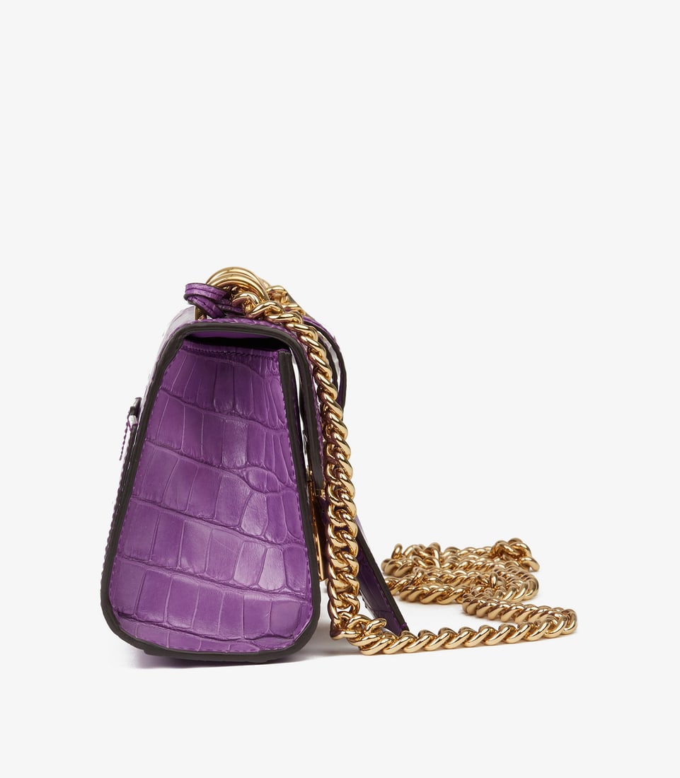 Gucci Violet Cyclamen Matte Alligator Leather Small Padlock Shoulder Bag - 2