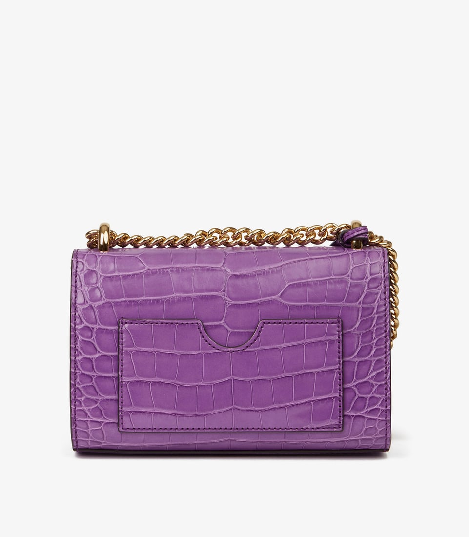 Gucci Violet Cyclamen Matte Alligator Leather Small Padlock Shoulder Bag - 4