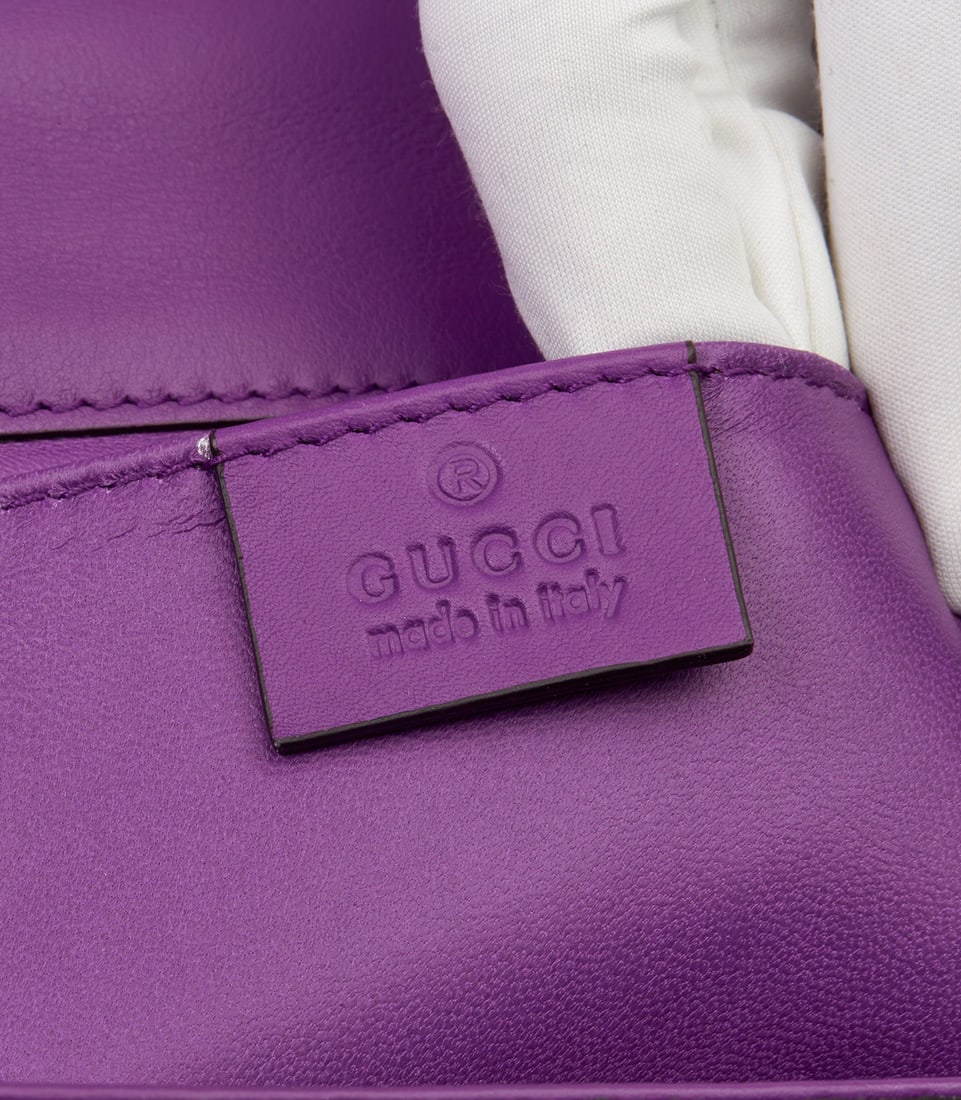Gucci Violet Cyclamen Matte Alligator Leather Small Padlock Shoulder Bag - 8