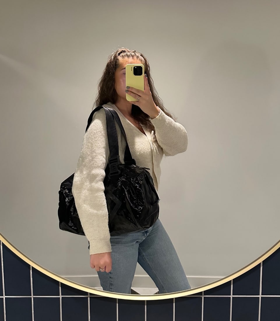 Chanel Black Vinyl & Mesh Sports Line Duffle Bag - 2