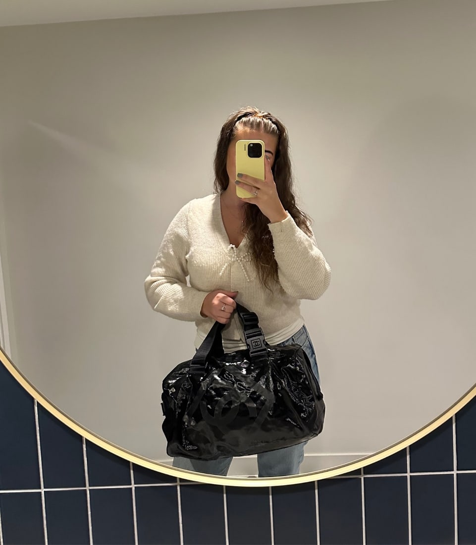 Chanel Black Vinyl & Mesh Sports Line Duffle Bag - 3