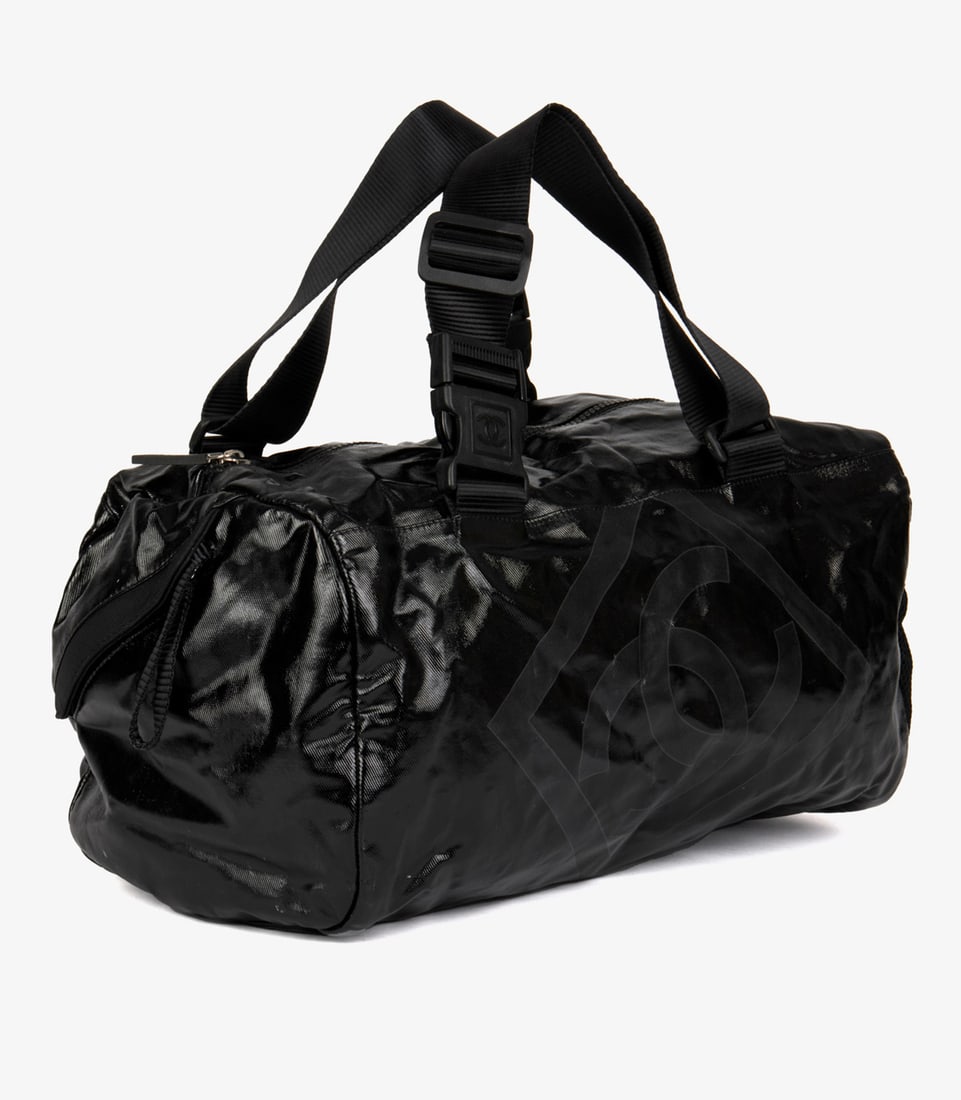 Chanel Black Vinyl & Mesh Sports Line Duffle Bag - 4