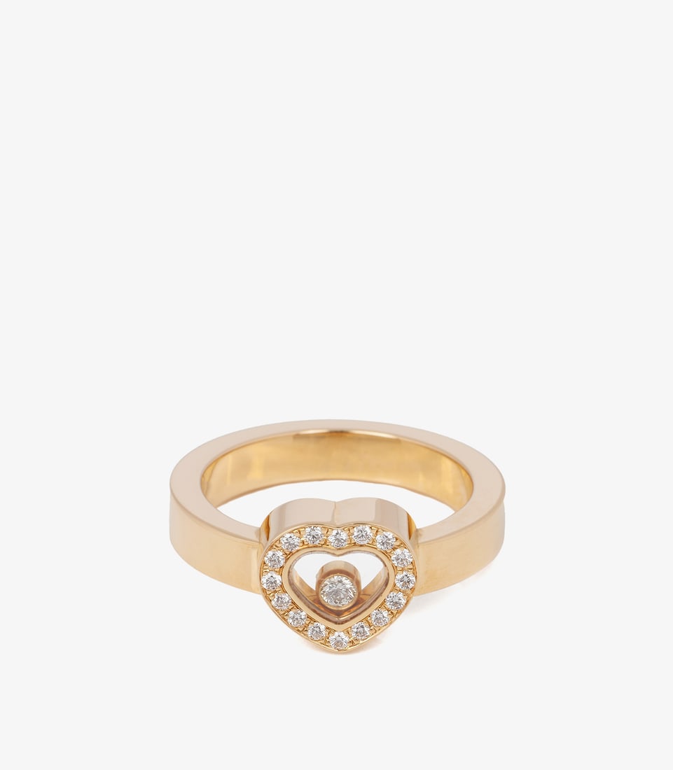 Chopard Diamond Set 18ct Yellow Gold Heart Design Happy Diamonds Ring - 3