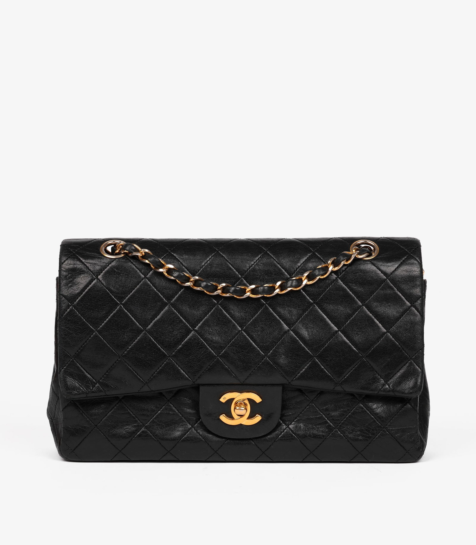 Chanel Black Quilted Lambskin Leather Vintage Medium Classic Double Flap Bag (1 of 11)