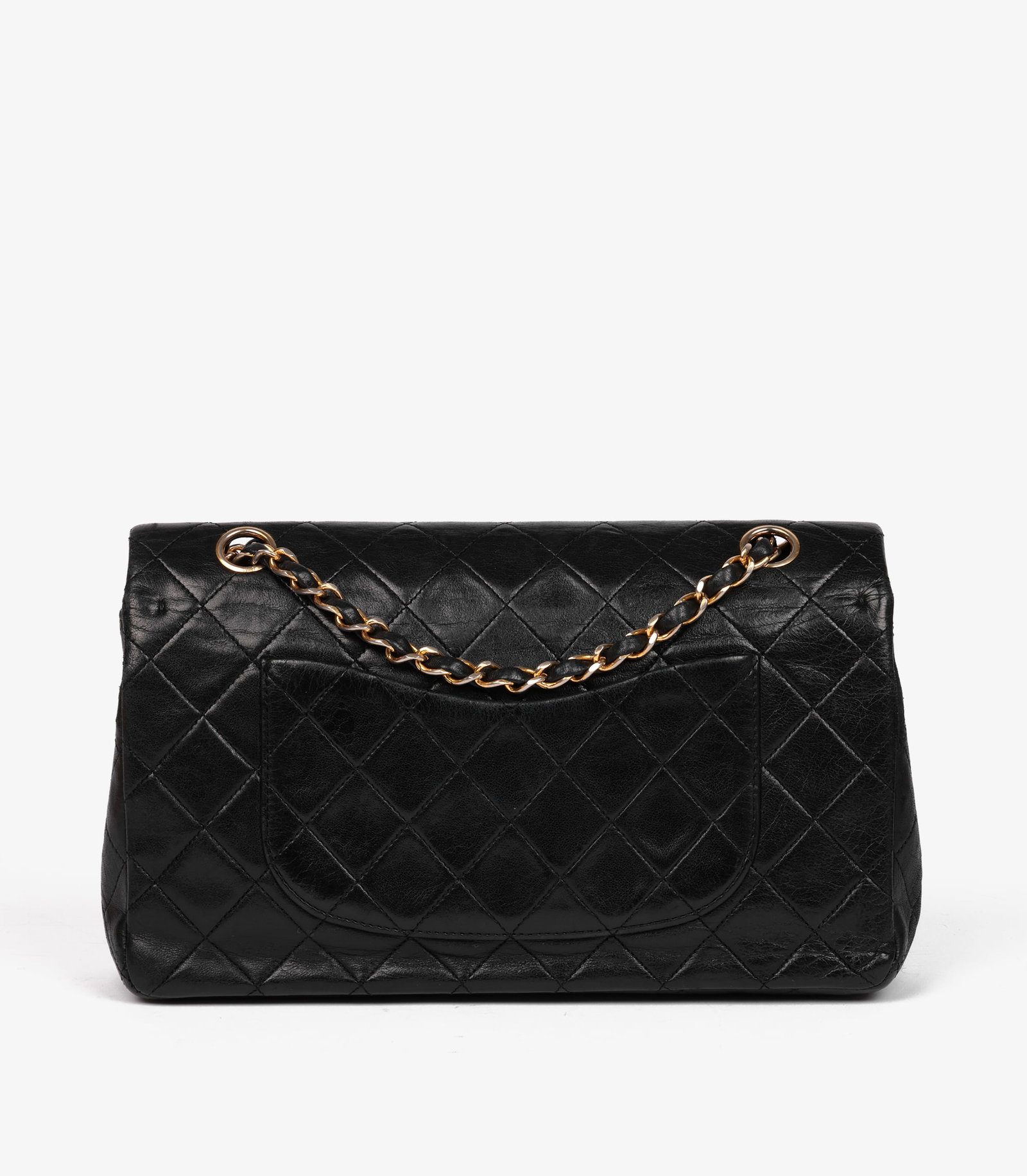 Chanel Black Quilted Lambskin Leather Vintage Medium Classic Double Flap Bag - 5