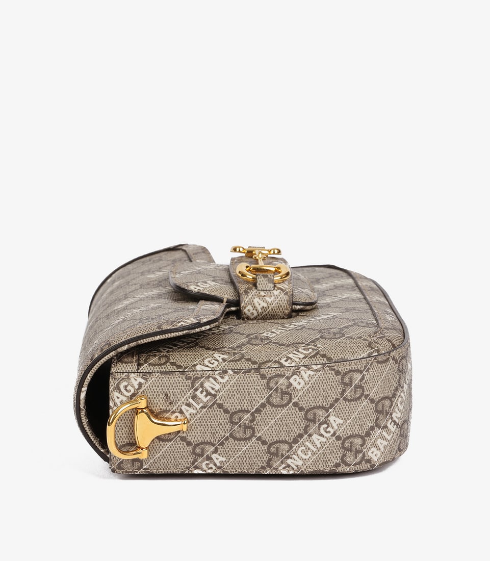 Gucci x Balenciaga Beige GG Supreme Canvas The Hacker Project Web Mini Horsebit 1955 - 3