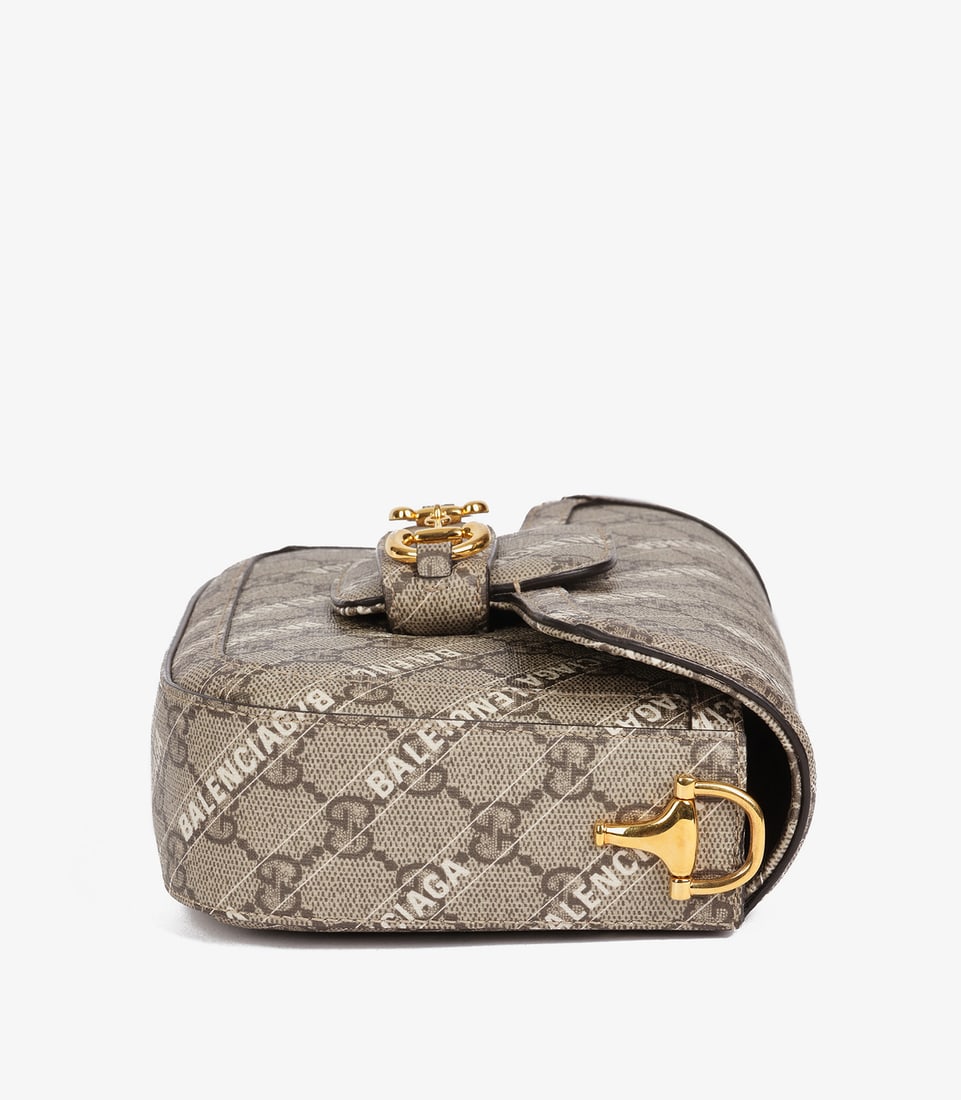 Gucci x Balenciaga Beige GG Supreme Canvas The Hacker Project Web Mini Horsebit 1955 - 4