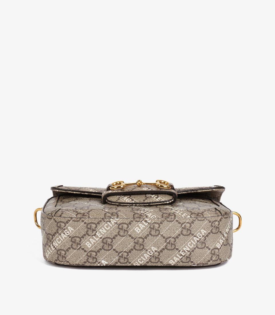 Gucci x Balenciaga Beige GG Supreme Canvas The Hacker Project Web Mini Horsebit 1955 - 6