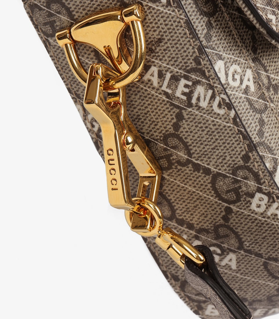 Gucci x Balenciaga Beige GG Supreme Canvas The Hacker Project Web Mini Horsebit 1955 - 8