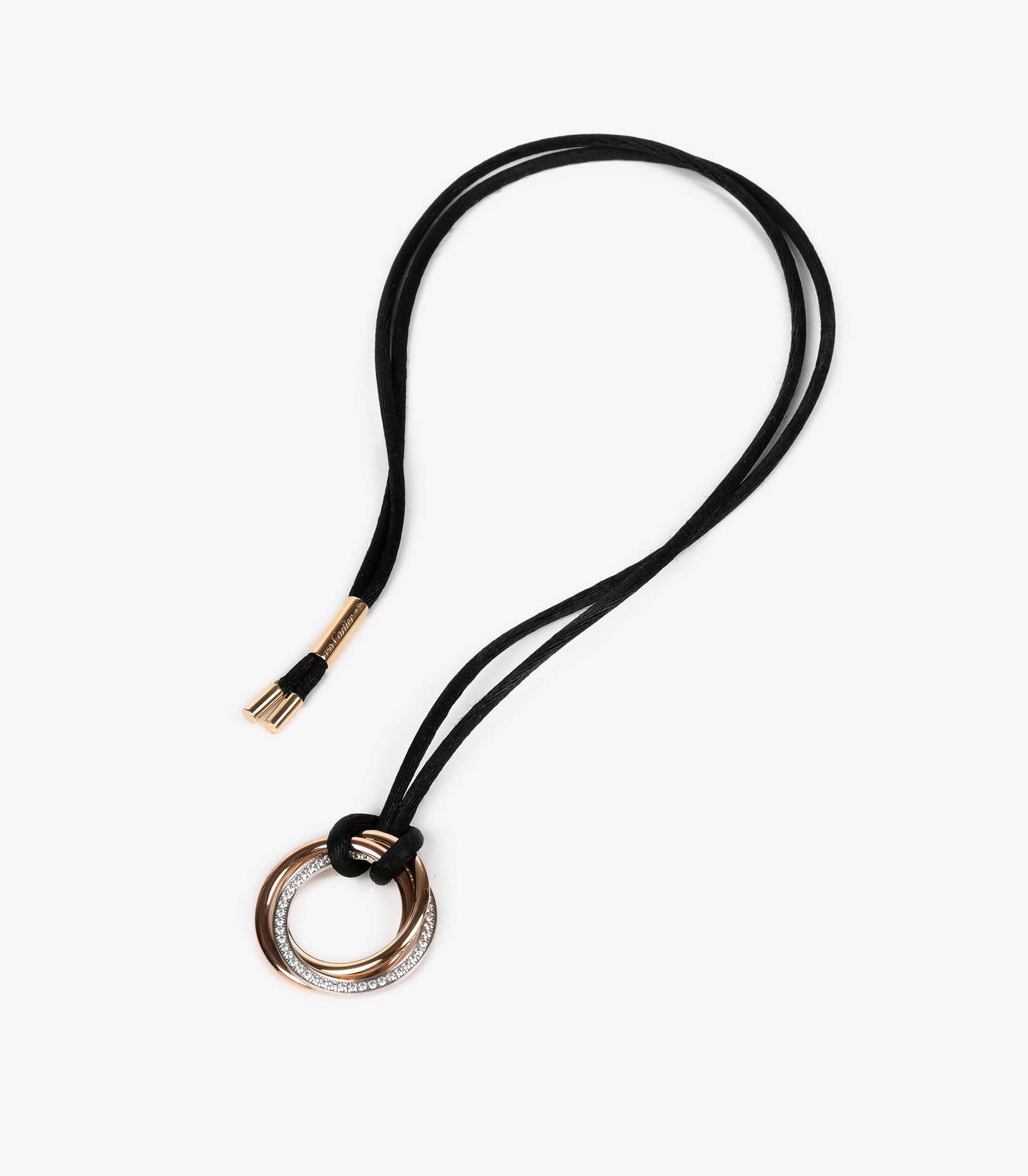 Cartier Diamond Silk Cord 18ct Gold Medium Trinity Necklace - 3