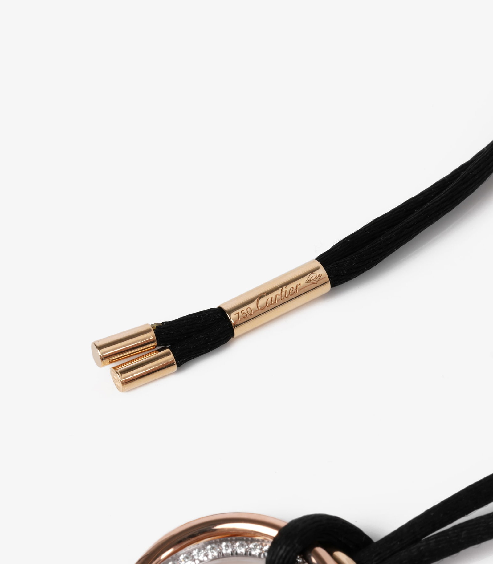Cartier Diamond Silk Cord 18ct Gold Medium Trinity Necklace - 4