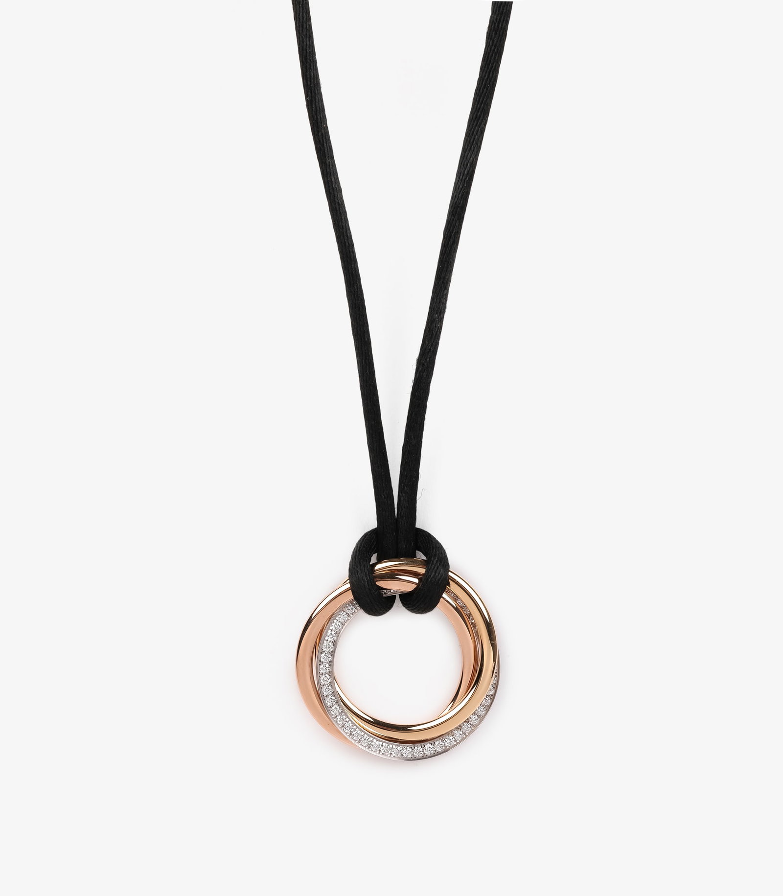 Cartier Diamond Silk Cord 18ct Gold Medium Trinity Necklace - 5