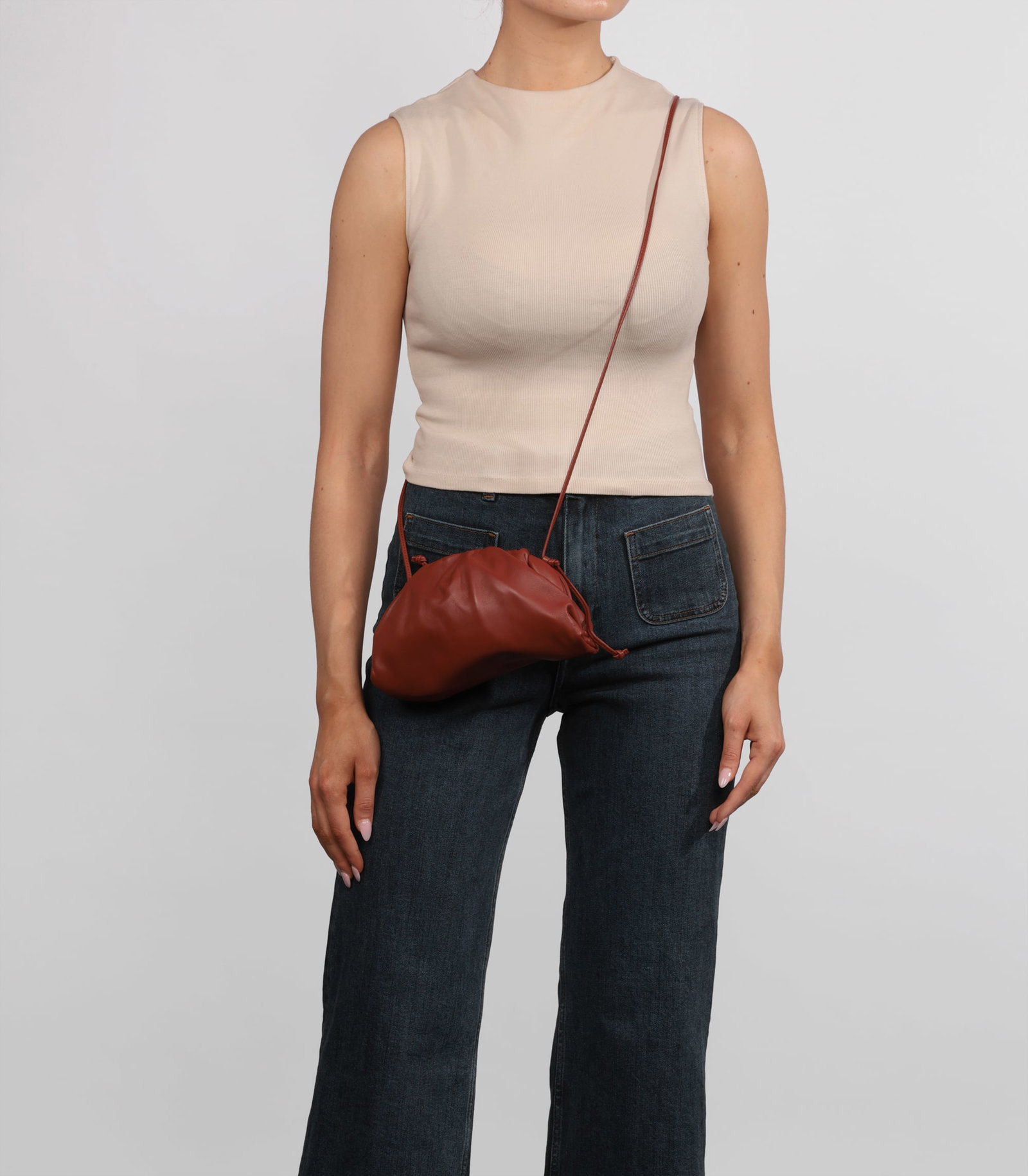 Bottega Veneta Brick Calfskin Leather Mini The Pouch - 2