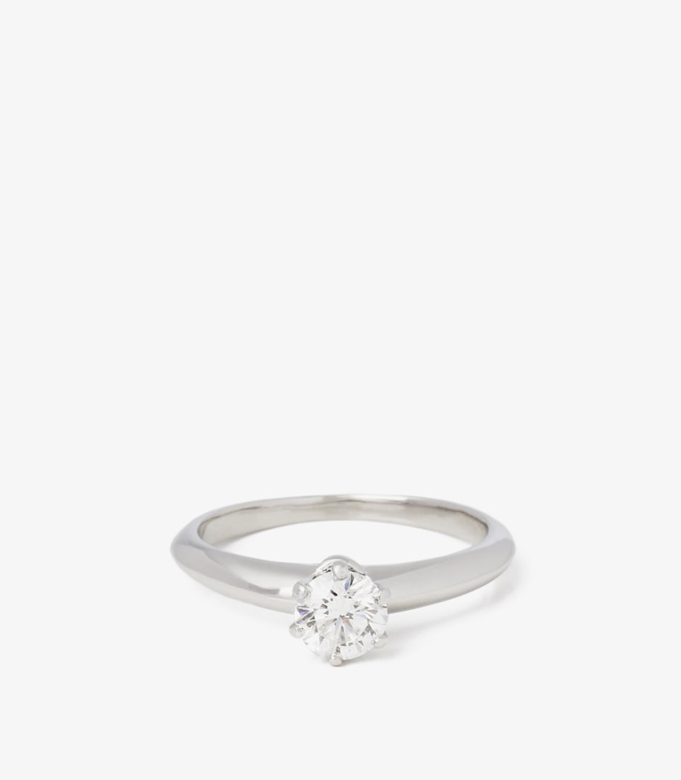 Tiffany & Co. Brilliant Cut 0.58ct Diamond Platinum Tiffany Setting Ring - 3