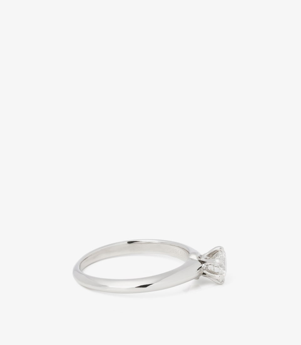 Tiffany & Co. Brilliant Cut 0.58ct Diamond Platinum Tiffany Setting Ring - 4