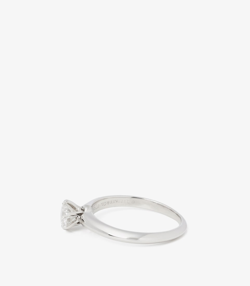 Tiffany & Co. Brilliant Cut 0.58ct Diamond Platinum Tiffany Setting Ring - 5