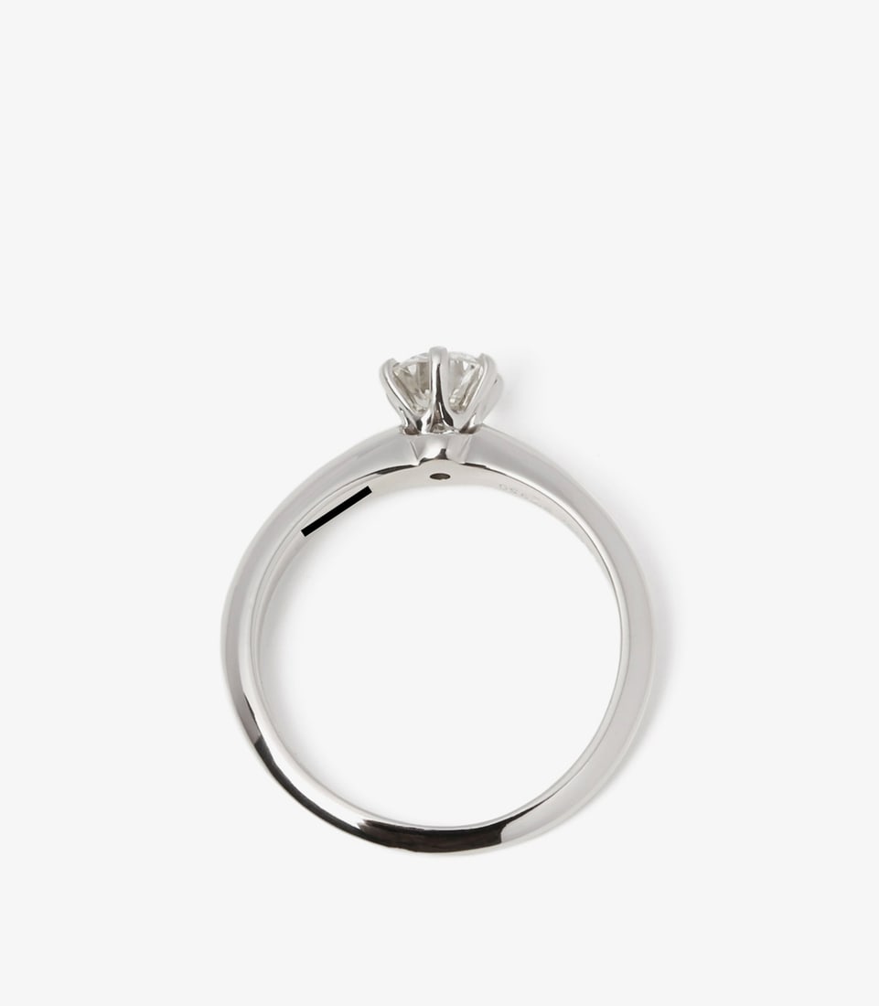 Tiffany & Co. Brilliant Cut 0.58ct Diamond Platinum Tiffany Setting Ring - 7