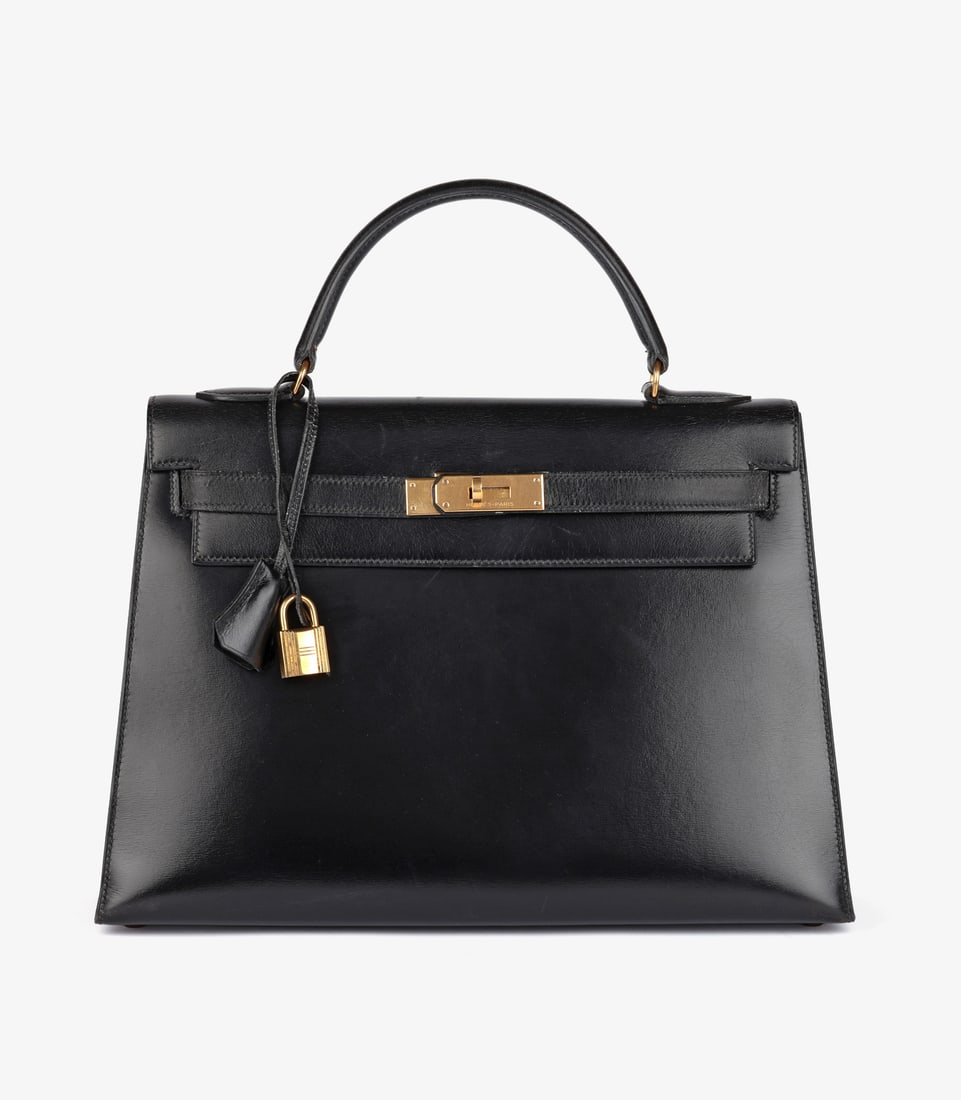 Hermès Black Box Calf Leather Vintage Kelly 32cm Sellier: Title: Hermès Black Box Calf Leather Vintage Kelly 32cm Sellier Description: Hermès Black Box Calf Leather Vintage Kelly 32cm Sellier Product Details Ref: HB6098 Brand: Hermès