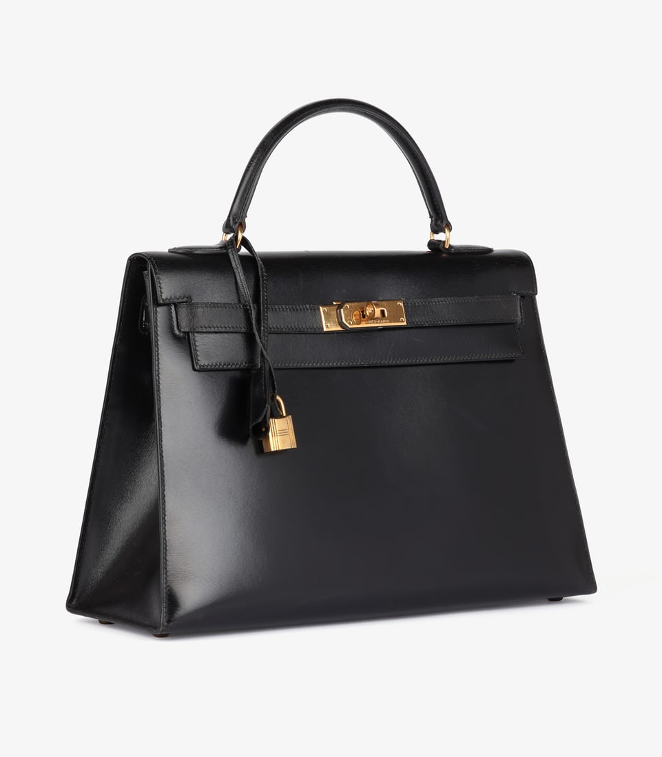 Hermès Black Box Calf Leather Vintage Kelly 32cm Sellier - 3