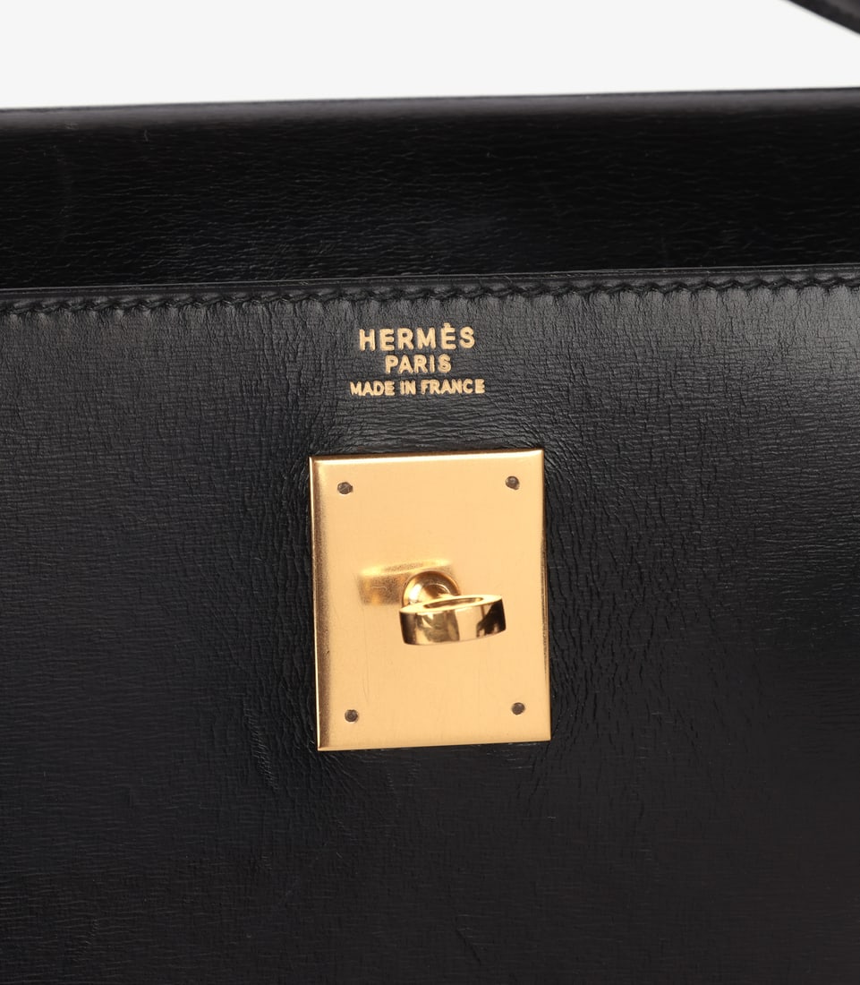 Hermès Black Box Calf Leather Vintage Kelly 32cm Sellier - 8