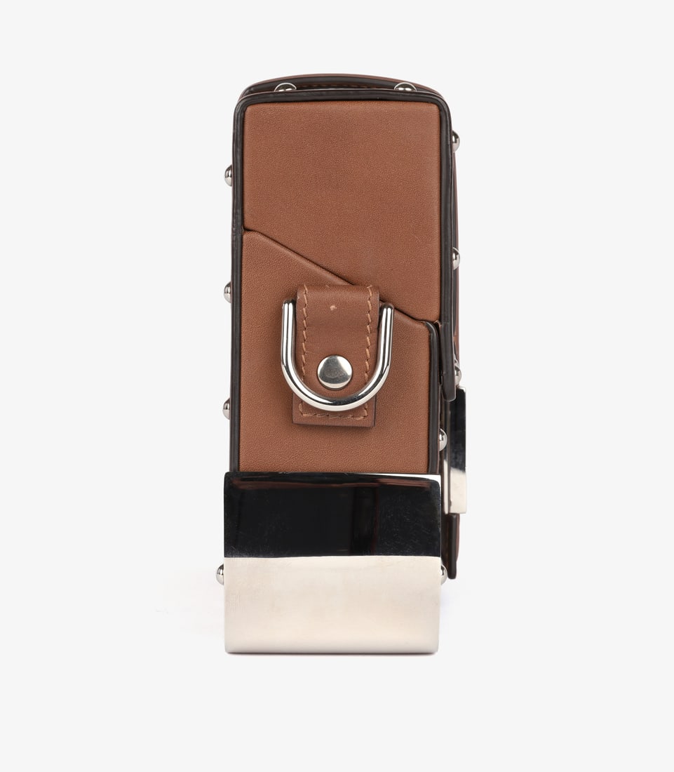 Fendi Brown Zucca Monogram Coated Canvas & Calfskin Leather Hard Trunk Baguette - 4
