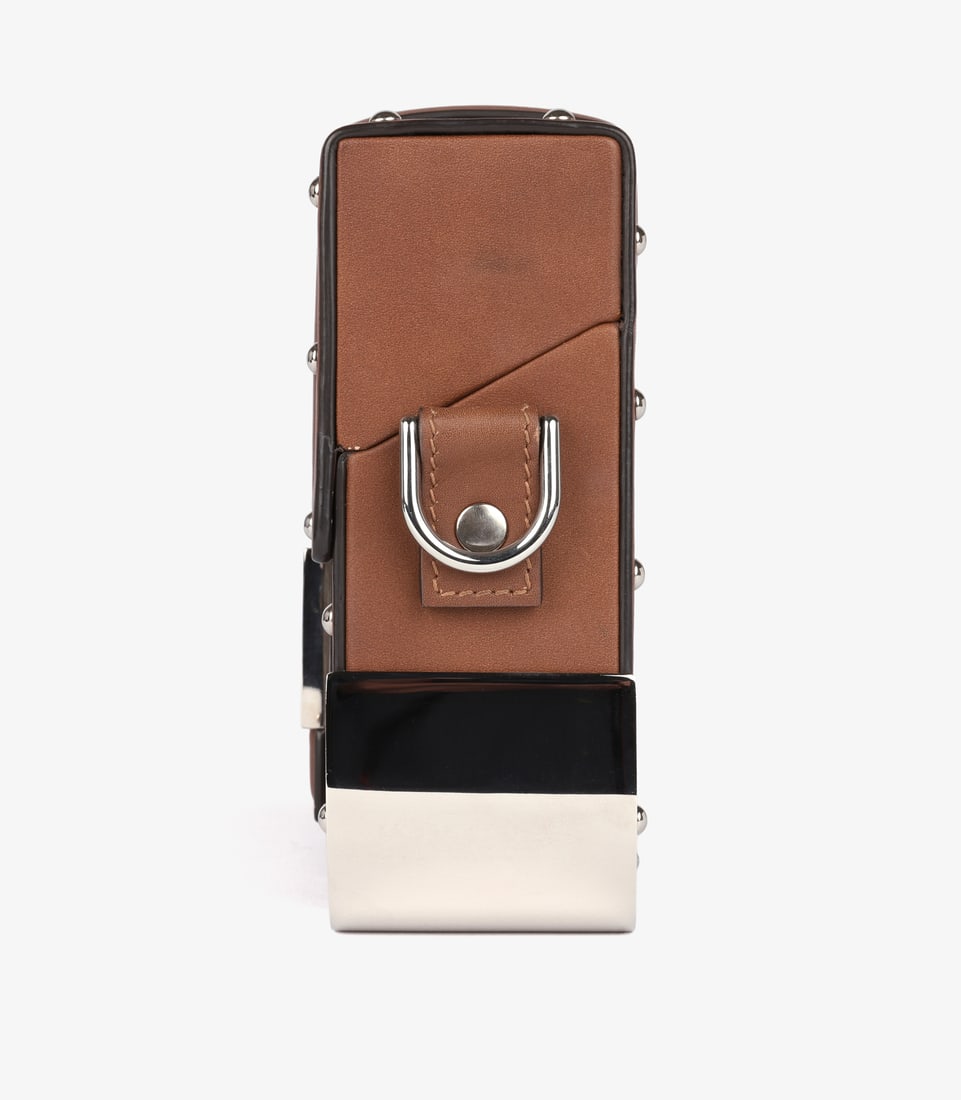 Fendi Brown Zucca Monogram Coated Canvas & Calfskin Leather Hard Trunk Baguette - 5