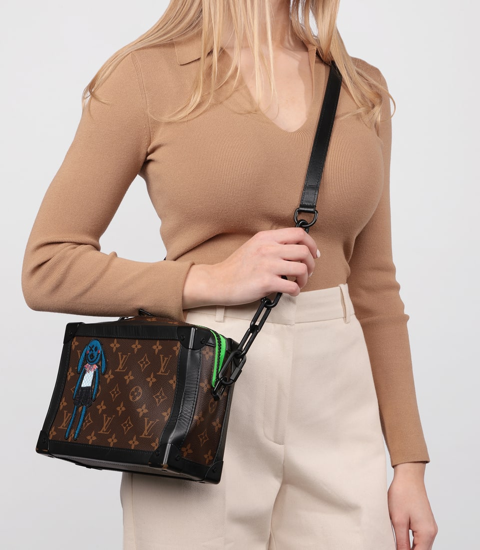 Louis Vuitton x Virgil Abloh Brown Monogram Coated Canvas & Black Calfskin Leather Zoooom with Fr... - 2