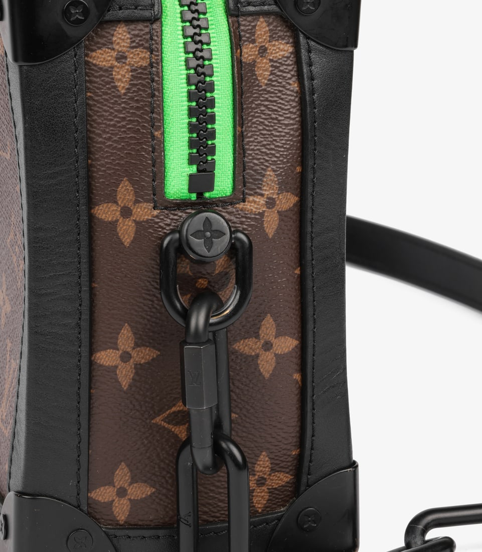 Louis Vuitton x Virgil Abloh Brown Monogram Coated Canvas & Black Calfskin Leather Zoooom with Fr... - 7