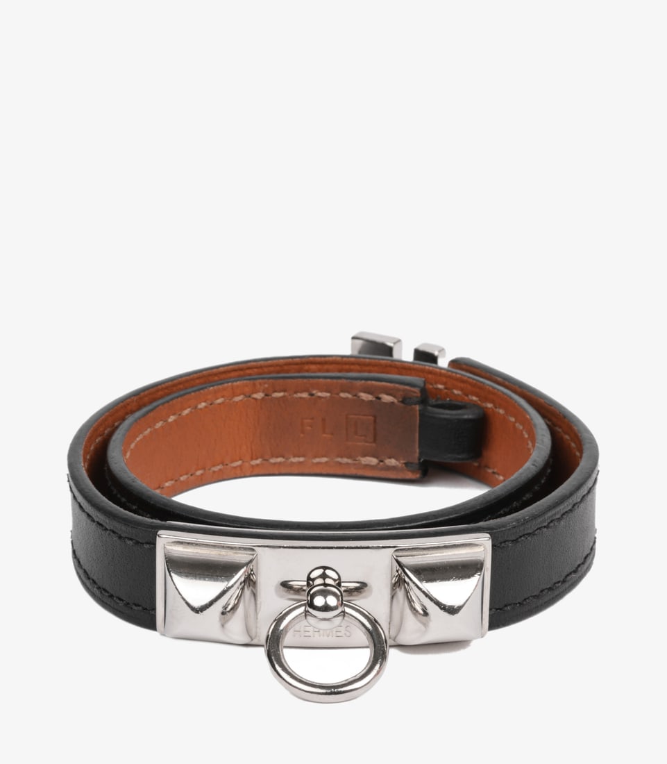 Hermès Black Rivale T1 Double Tour Bracelet: Title: Hermès Black Rivale T1 Double Tour Bracelet Description: Hermès Black Rivale T1 Double Tour Bracelet Product Details Ref: AAJ063 Brand: Hermès