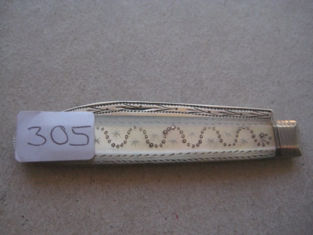 William IV Mother of Pearl Hafted Silver Bladed Folding Fruit Knife - 9