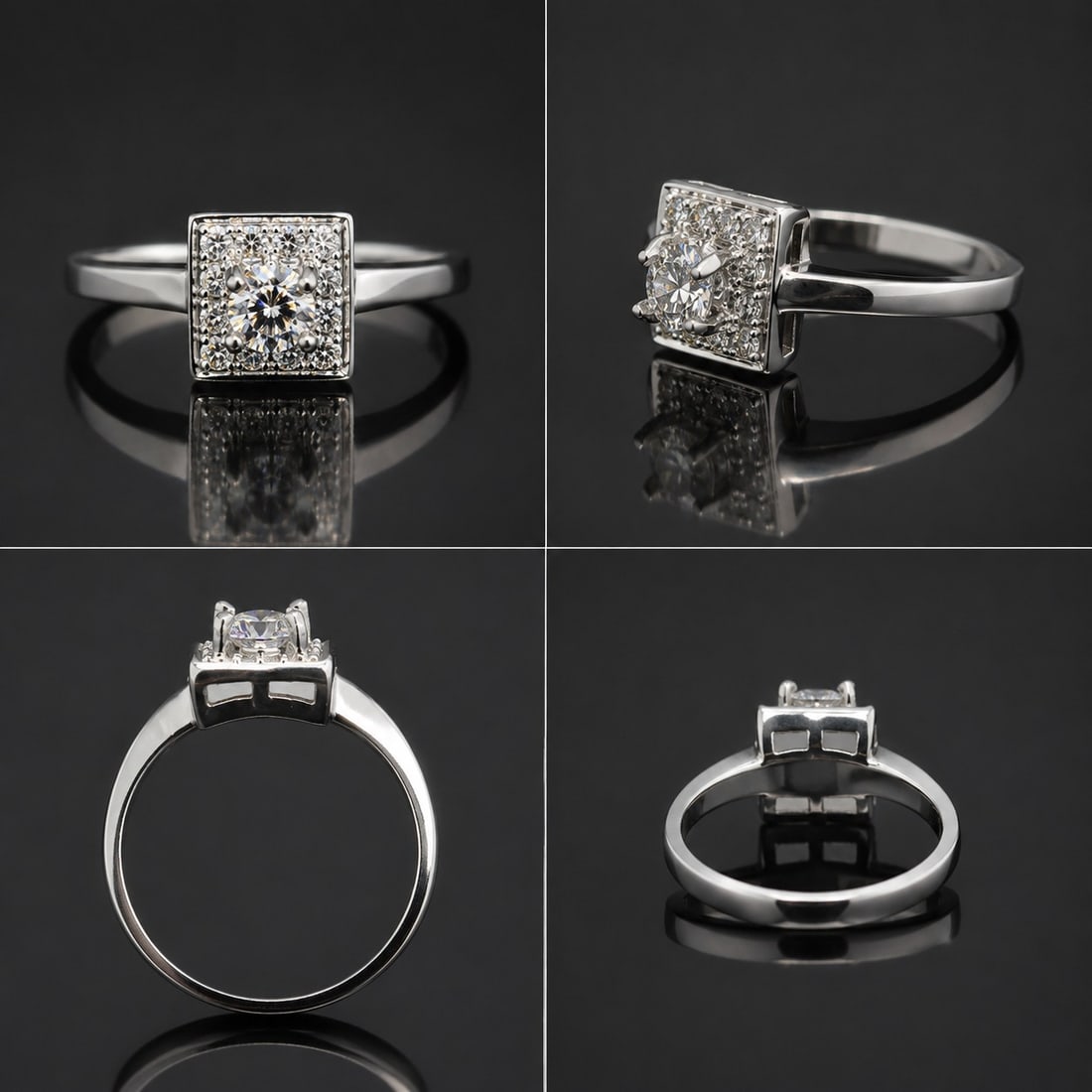 925 Sterling Silver Adjustable Moissanite Ring – 0.50 Carat Center Stone: Title: 925 Sterling Silver Adjustable Moissanite Ring – 0.50 Carat Center Stone Description: Elegant adjustable ring crafted in 925 sterling silver and set with a sparkling 0.50 carat