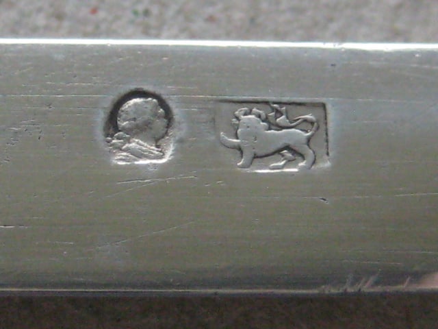 George III Mother of Pearl Hafted Silver Bladed Folding Fruit Knife - 7