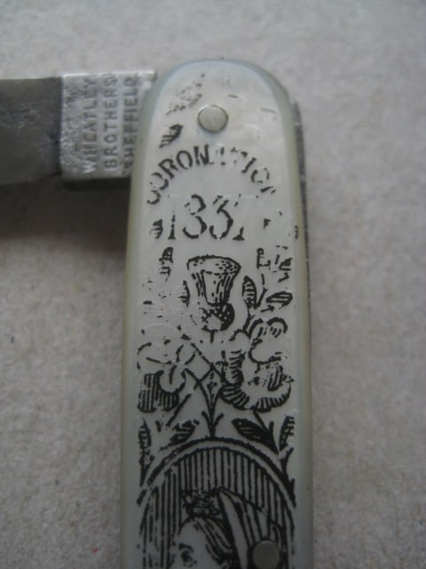 Victorian Mother of Pearl Hafted Diamond Jubliee 1897 Penknife - 6