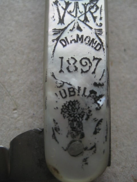 Victorian Mother of Pearl Hafted Diamond Jubliee 1897 Penknife - 8
