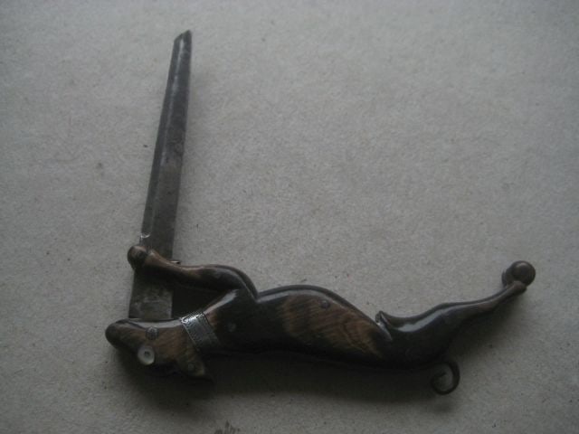 Rare George III Horn Hafted Dog Penknife - 4