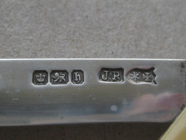Rare Victorian Bone Hafted Silver Bladed Folding Fruit Knife - 5